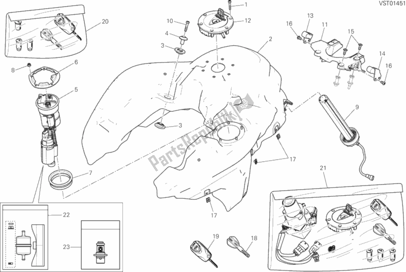 Wszystkie części do Zbiornik Paliwa Ducati Multistrada 1200 S ABS 2017